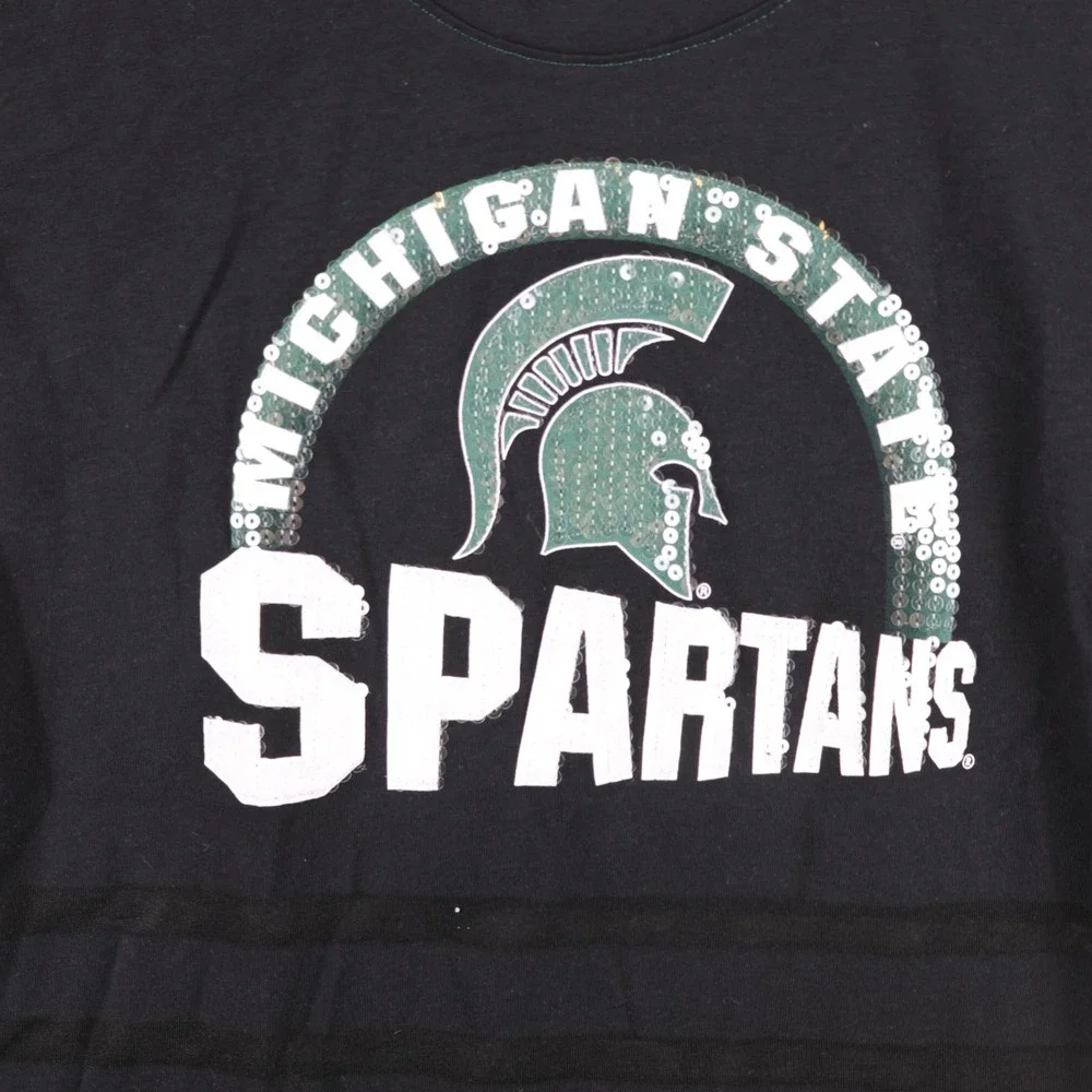 Michigan State Spartans Shirt Womens Medium NCAA‎ Basketball Sequin Colosseum